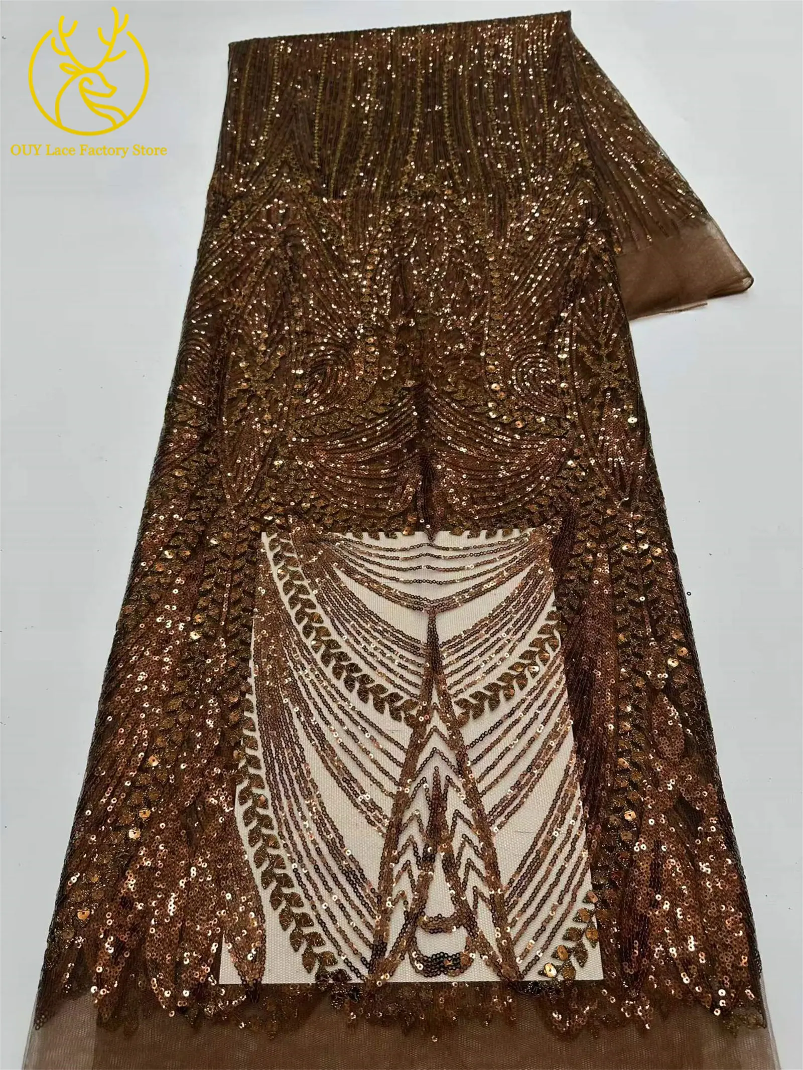5 Yards Afrikanischer Spitzenstoff 2026 Hochwertige Französische Pailletten Perlenbesetzter Tüll Hochwertiges Nigerianisches Partykleid für Damen Hochzeitskleid – Detail 27