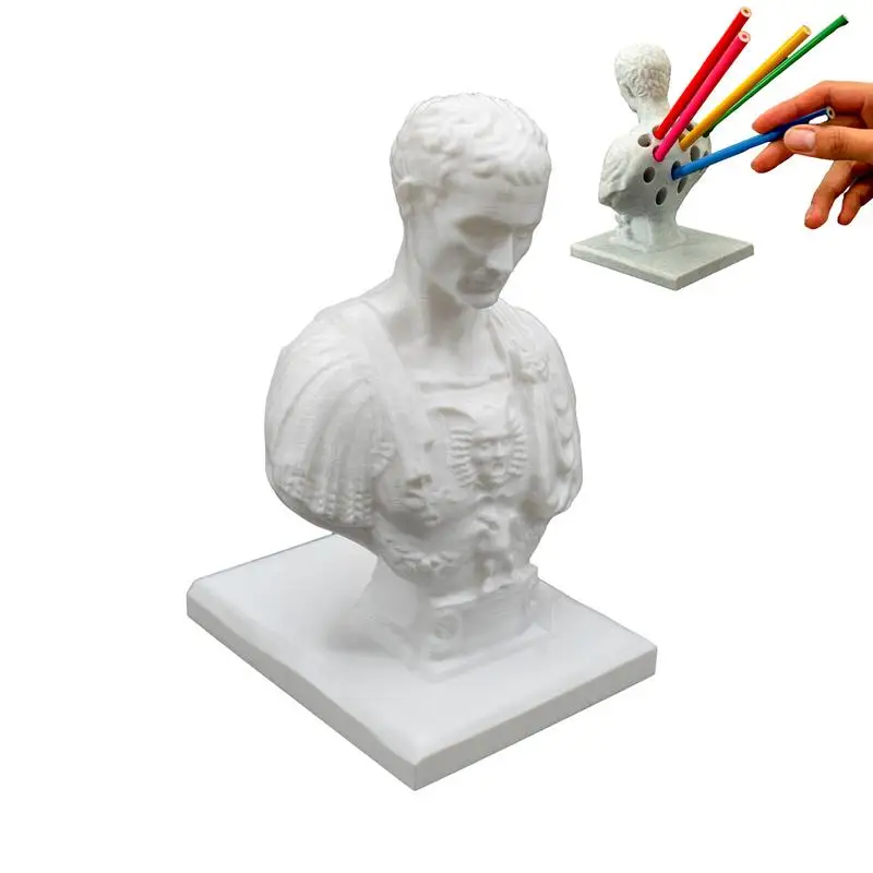 Julius Caesar Creative Character Modeling Desk Pen Holder Storage Ornaments Desk Pen Holder Resin sculpture desktop figures