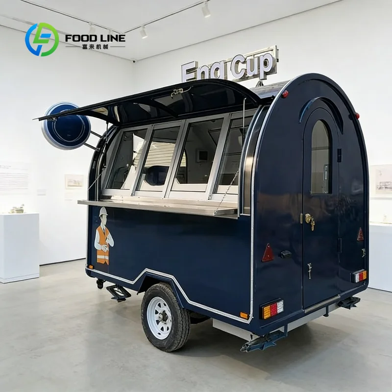Commercial Food Cart Mobile Catering Cart Street Food Stainless Steel Service Cart for Outdoor Food Business Use
