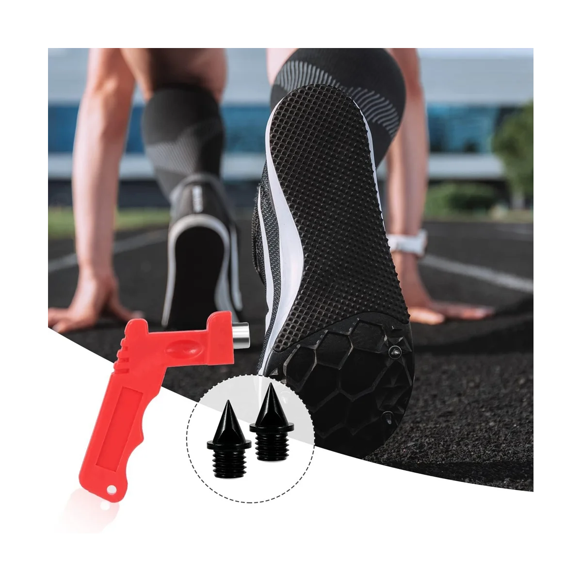 56PCS 1/4Inch Carbon Steel Track Spikes,Replacement with Spikes Wrench Tool Shoe Spikes Running Spikes for Sports Shoes-ABWY