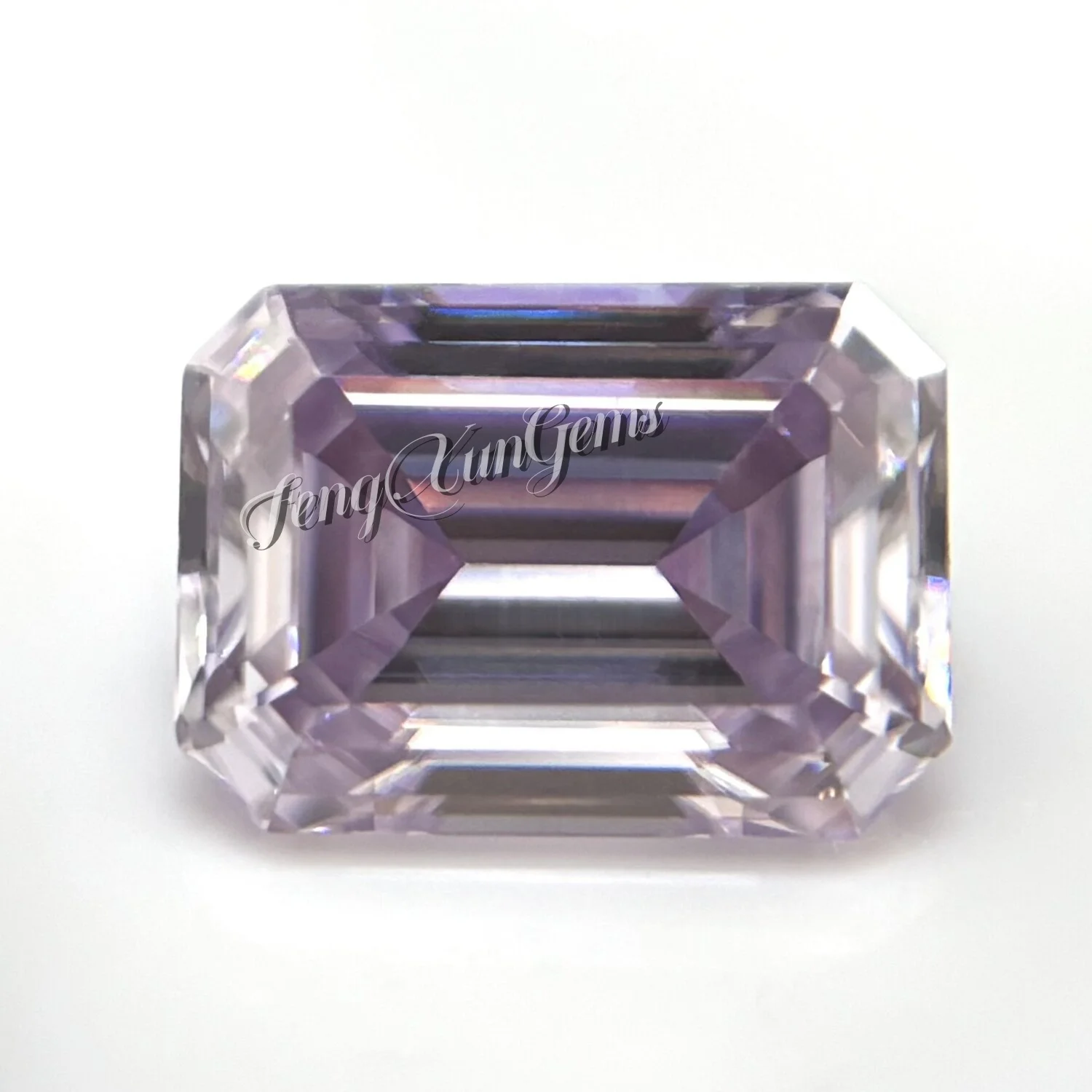 Light Purple Loose Moissanite stone Emerald Cut 3x5~10x14mm Fine Lab Gemstones with GRA Certificate Clarity vvs1 For Ring