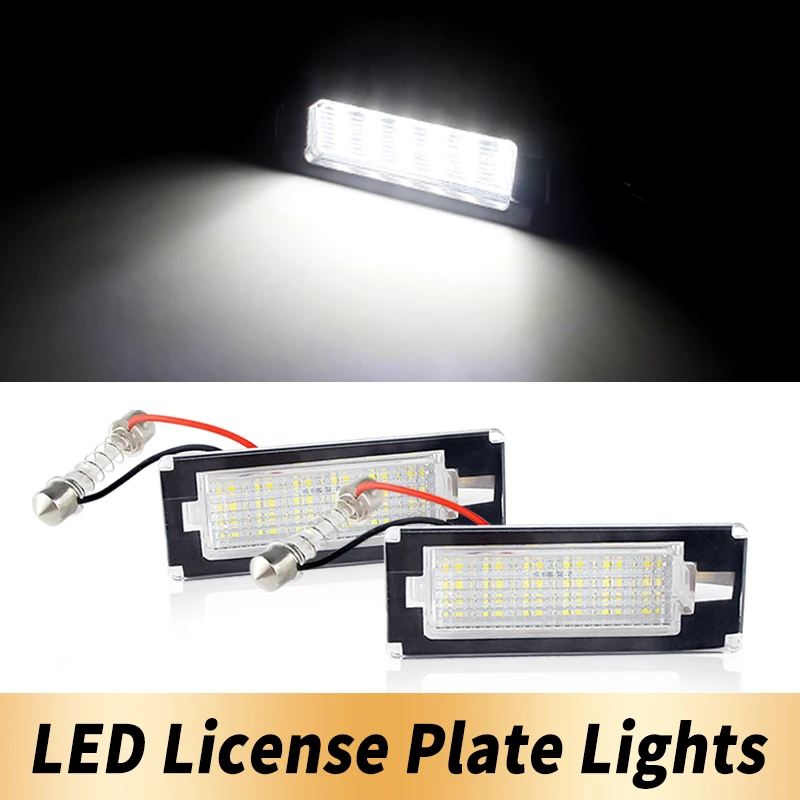 2PCS LED License Plate Number Lights Canbus For Fiat Ducato For Peugeot Boxer Citroen Jumper Bus Kasten 06-19 Car Accessories