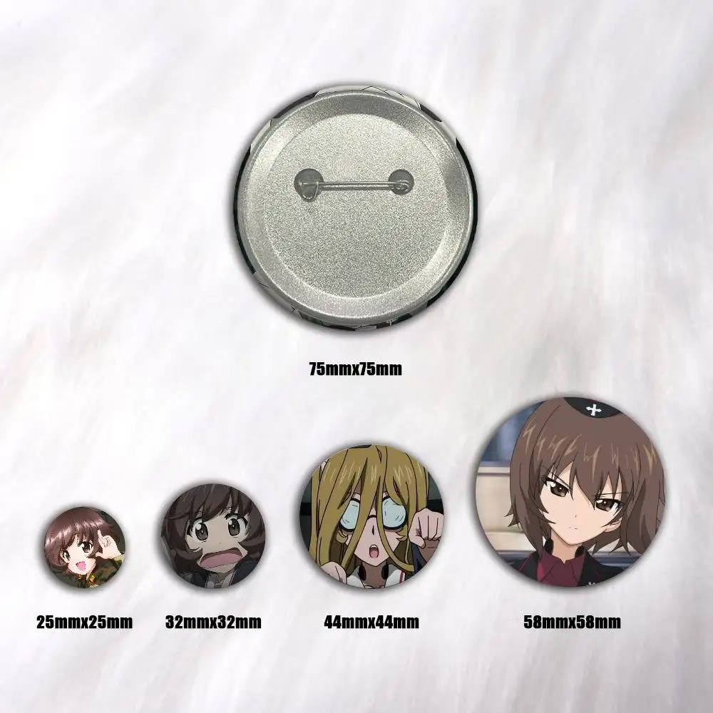 A--GIRLS U-Und P-PANZER Art Badges Button Round Creative Pin Brooch Badge Bag Decor Accessories Fans Collect Friends Gifts