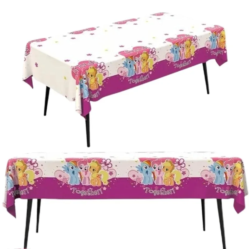 

Anime My Magical Little Ponys Party Tablecloth for Kids Birthday Baby Shower Supplies - Decorative Tablecover for Boys & Girls