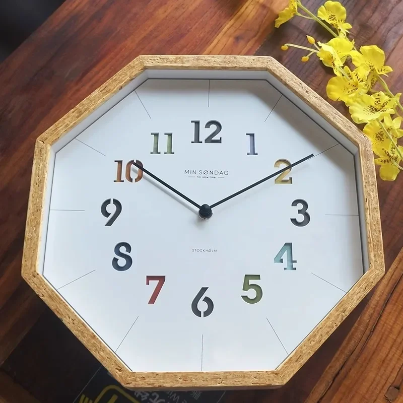 Octagonal Wall Clocks Modern Minimalist Watch Elegant Art Stylish Wall Clocks Ornaments Interior Home Living Room Decoration