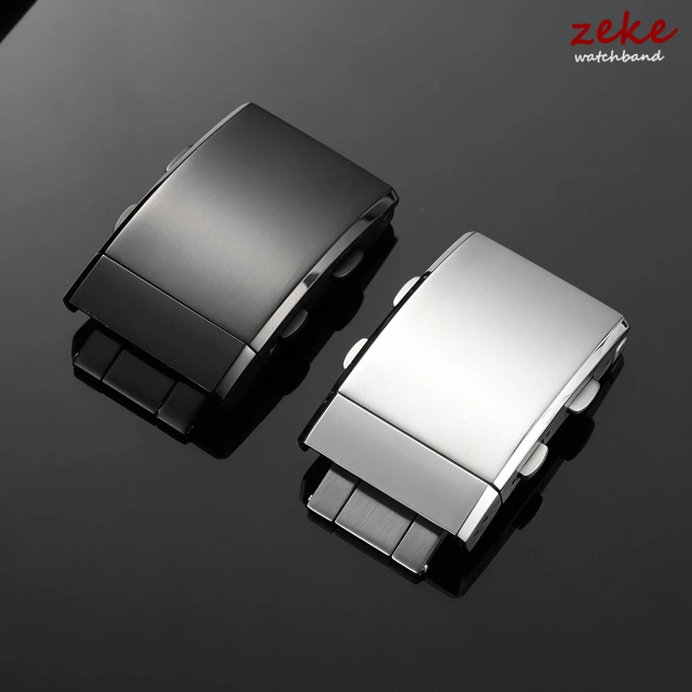 316L Solid Stainless Steel Watch Buckle Adjustable Folding Watch Buckle Extendable Clasps 14mm 16mm 18mm 20mm 22mm Metal Button