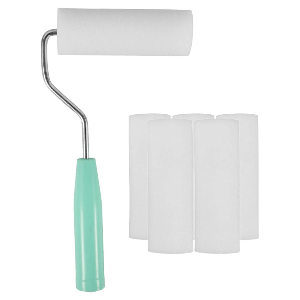 

1 set 1 Set Of Compact Brush Wall Painting, Reusable Plastic Roller Cover With Comfortable Handle, Multi-Use For Latex Oil-Based