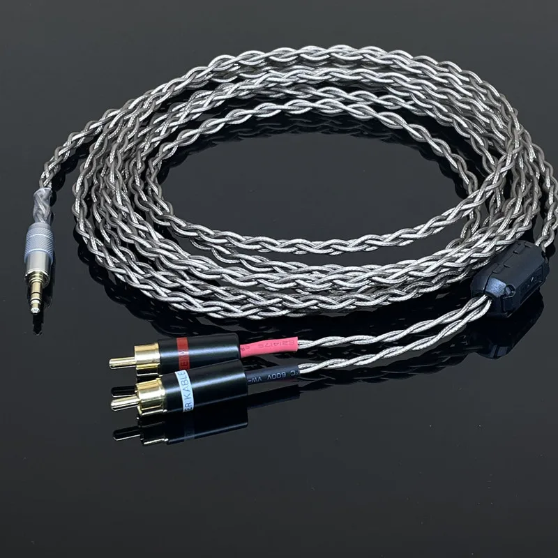 AHSY AUDIO Nordost Odin HIFI 3,5-mm-Stecker auf 2 RCA-Draht versilbertes 3,5-Klinken-Audiokabel für Telefonverstärker