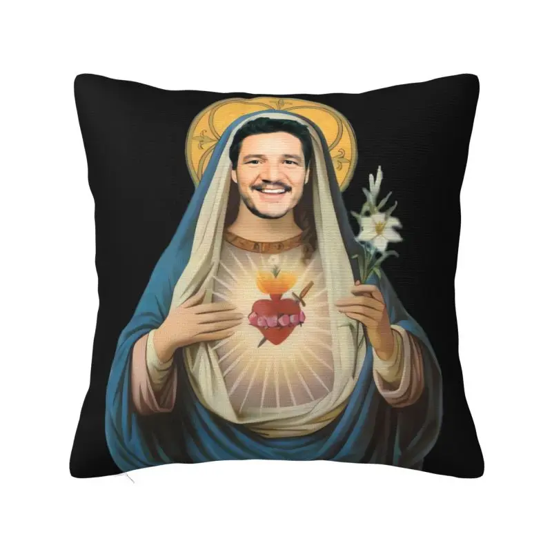 Custom Pedro Pascal Sacred Heart Throw Pillow Case Luxury Cushion Cover Soft Pillowcase