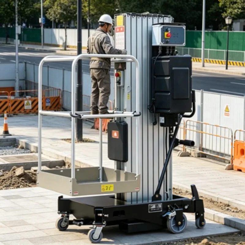 Double Masts Aluminum Lift Twin Column Large Loading Capacity Stable Operation Airport Station Indoor Repair Hydraulic Equipment