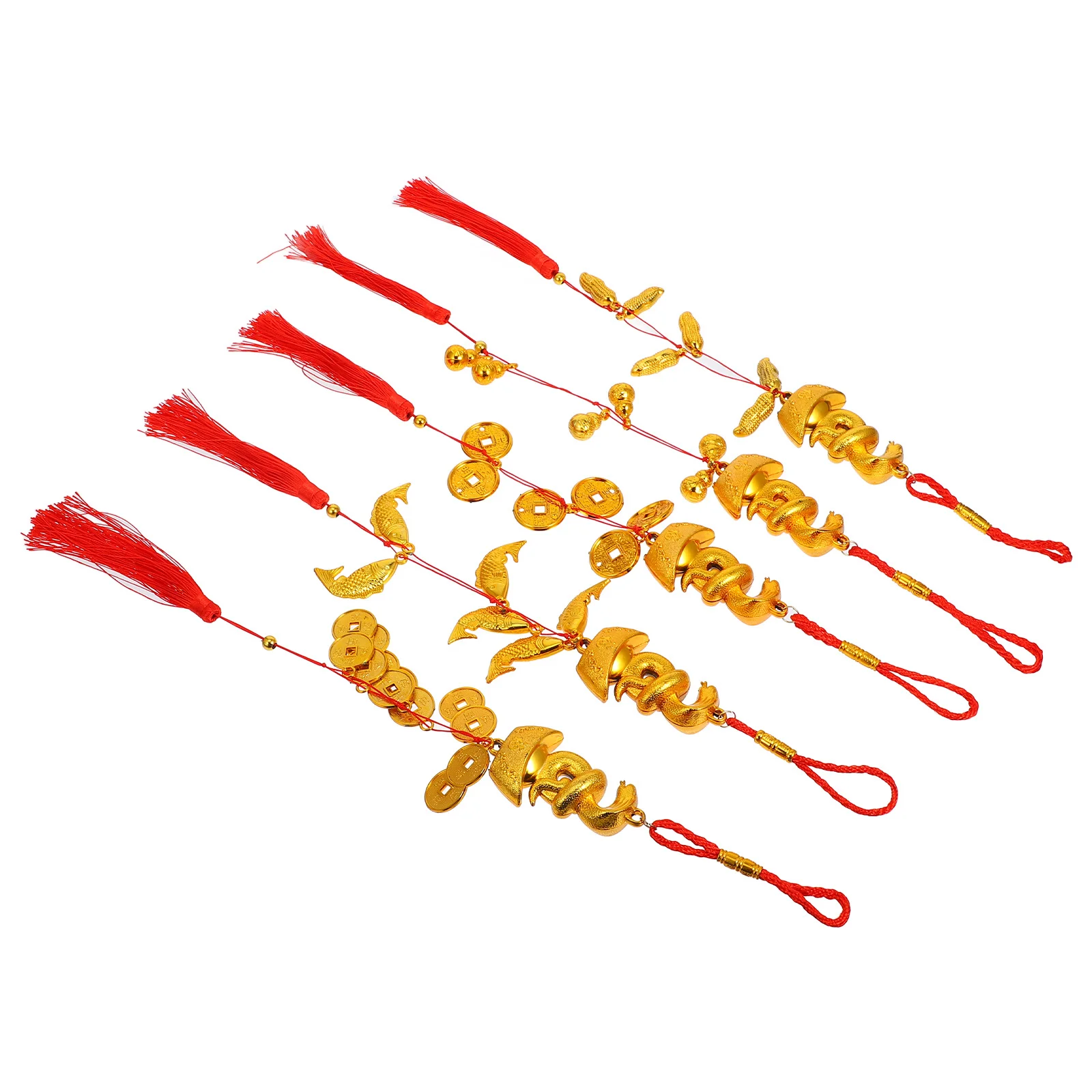 5Pcs Hanging Pendants Chinese New Years Decorations Festival Supplies for Tree Door Window Car Bonsai Decor Spring Festival