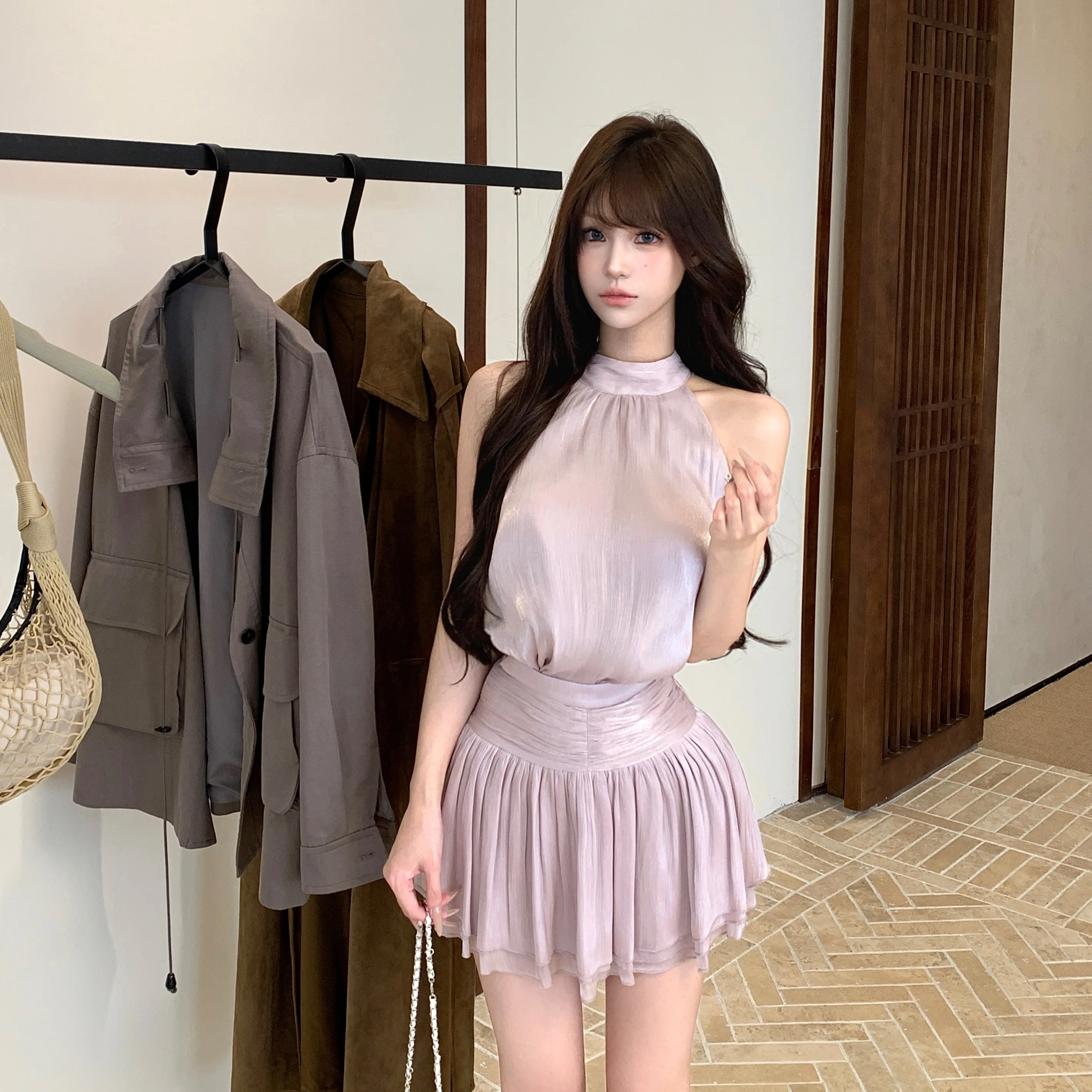 Ele Gentle Sle Knot Ketting Set Damesrok Faionable Zomer 2025, Zacht ontwerp Sensation Unieke trend