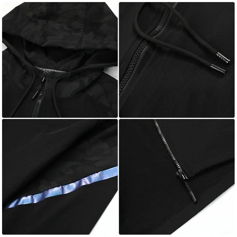 Men Hoodies Casual Hundred Outdoor Running Jacket Fitness Training Clothes Go Hiking Windbreaker Activewear Quick Dry Sweatshirt