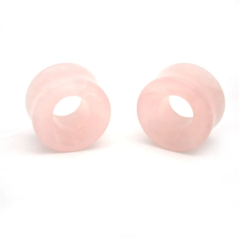 

Semi Precious STONE Ear Stretcher Flesh Tunnel Saddle Plug Taper Cat Eye Stone Pink 10mm 12mm 14mm 16mm Double Flare Wholesale