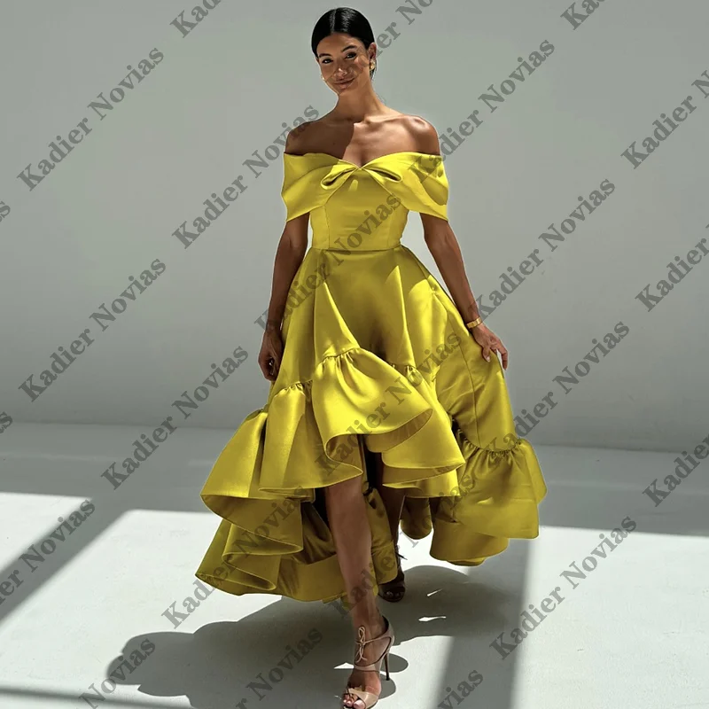 

Customized Exquisite Elegant High Low Arabic Evening Dresses Bespoke Occasion Dresses Modern Style High Quality