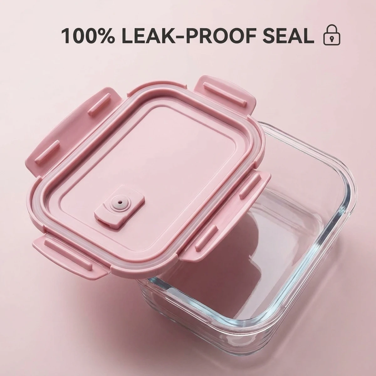 2PCS Glass Food Storage Containers High Borosilicate Glass Lunch Box Leak-Proof Airtight Box Microwave Freezer Safe for Meal Pre view 2
