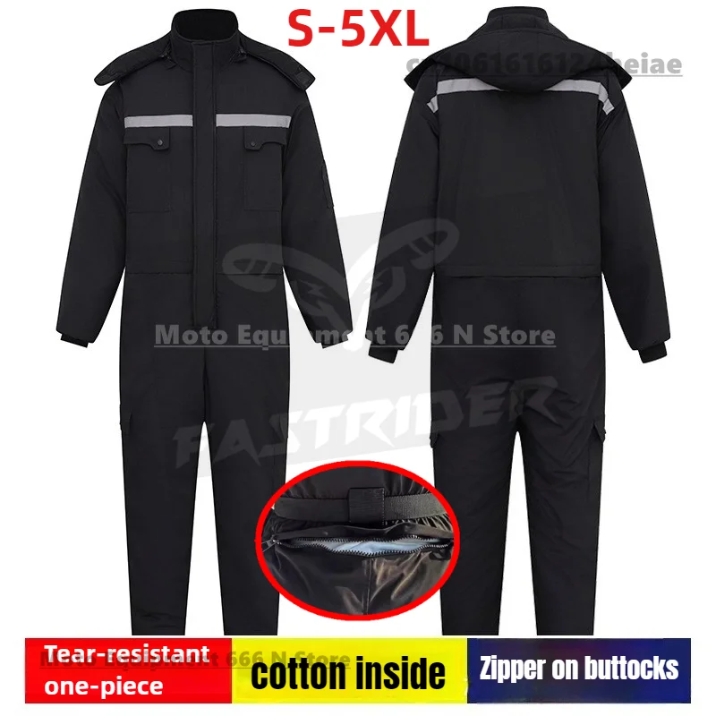 

Winter Jumpsuit Tear Resistant Thick Wear-resistant Warm Motorcycle Riding Suit Cold Resistant Suit 5XL