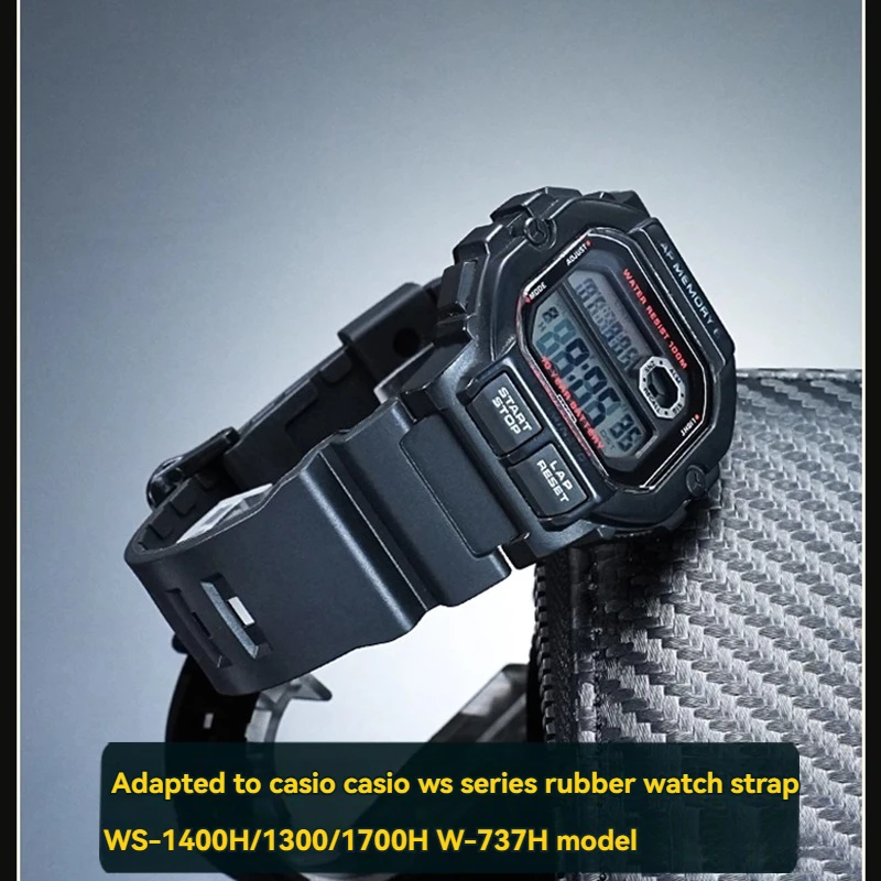 

Sports resin silicone watch strap For Casio WS-1400H/1300/1700H W-737H men's sports waterproof watch accessories