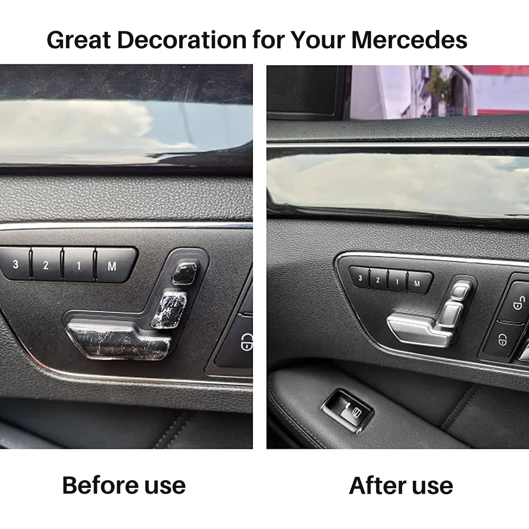 車のドアシート用の調整ボタン,クローム,メルセデスベンツeクラス,w204,w205,w212,w218,x204,x166,c,e,glk,gl,ml,cls,gl,6個
