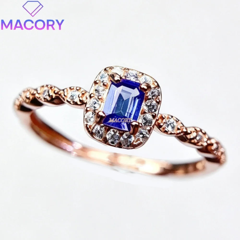 925 Sterling Silver Natural Tanzanite Ring Luxurious and Delicate Perfect for Banquets Weddings or Valentine's Day Gifts