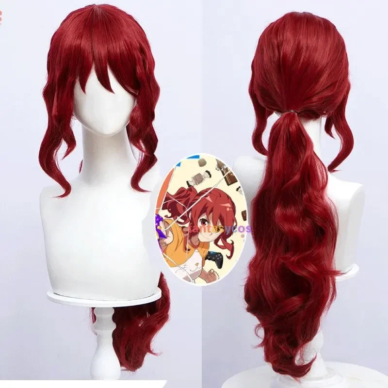 Romantic Killer Cosplay Kyoko Hoshino Wig Red Ponytail Wigs Synthetic Heat Resistant Hair for Halloween Costume Role Play