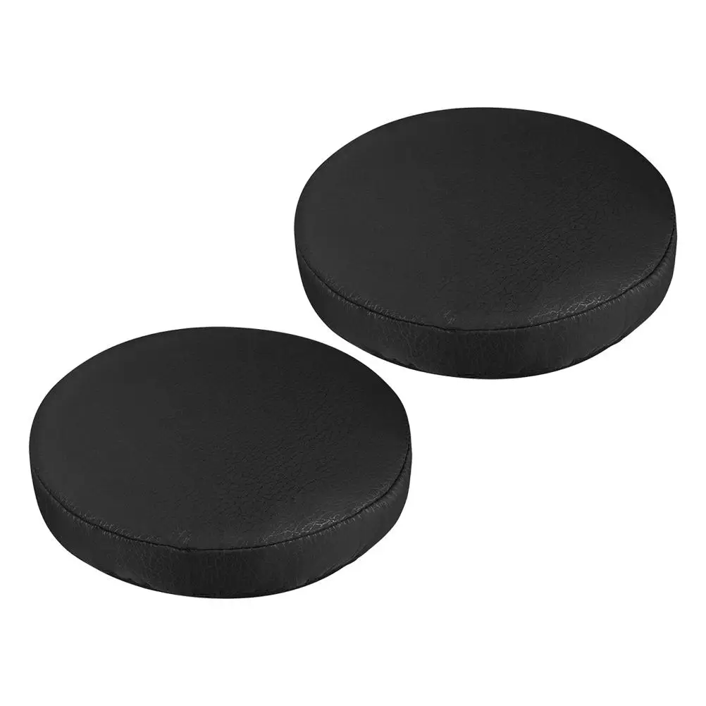

2 Pcs Seat Cushion Stool Cover Protective Case Elastic Round Black Covers Chair for Dining Room Office