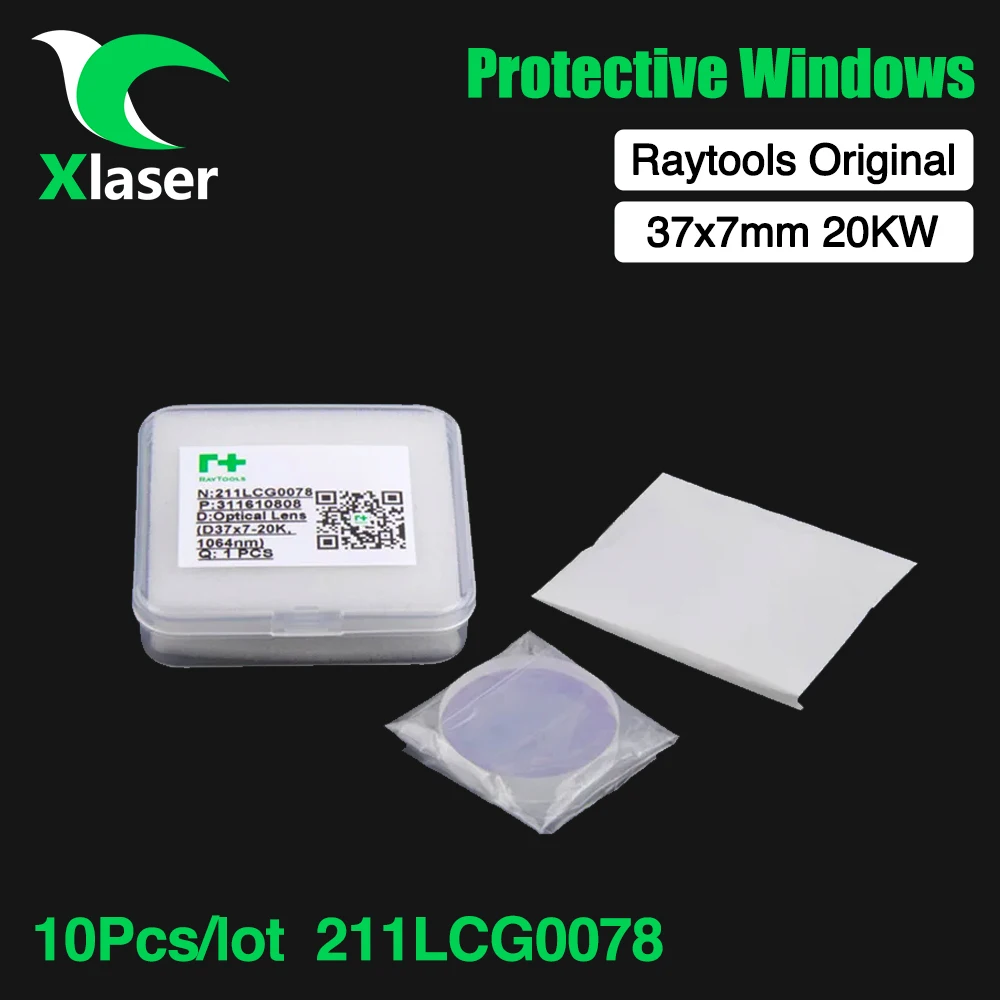 

10Pcs/Lot Raytools Original Protective Windows 37x7 20KW Optical Lens 211LCG0078 For Raytools BM06K BS12K BS20K Laser Head