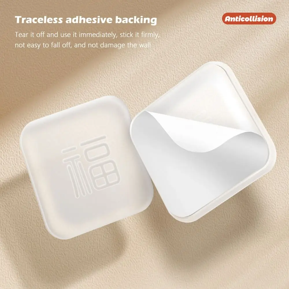 Modern PVC Door Stopper Mute Self Adhesive Wall Protector Anti-collision Door Handle Bumper Home Decoration