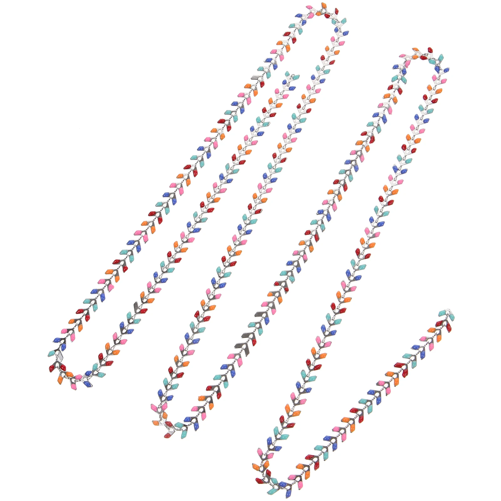 

Stainless Steel Jewelry Leaf Links Colorful Metal Chains for Bracelet Necklace Non Fading Chains Jewelry Making Chain Kit