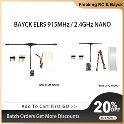 BAYCK ELRS 915MHz / 2.4GHz NANO ExpressLRS Receiver with T type Antenna Support Wifi upgrade for RC FPV Traversing Drones Parts