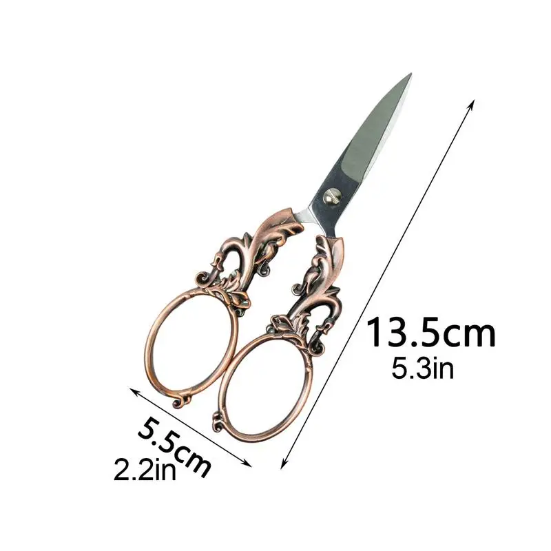 Fancy Scissors Small Craft Scissors Retro European Style Crochet Scissors With Chain DIY Tool For Art Work Embroidery & Sewing