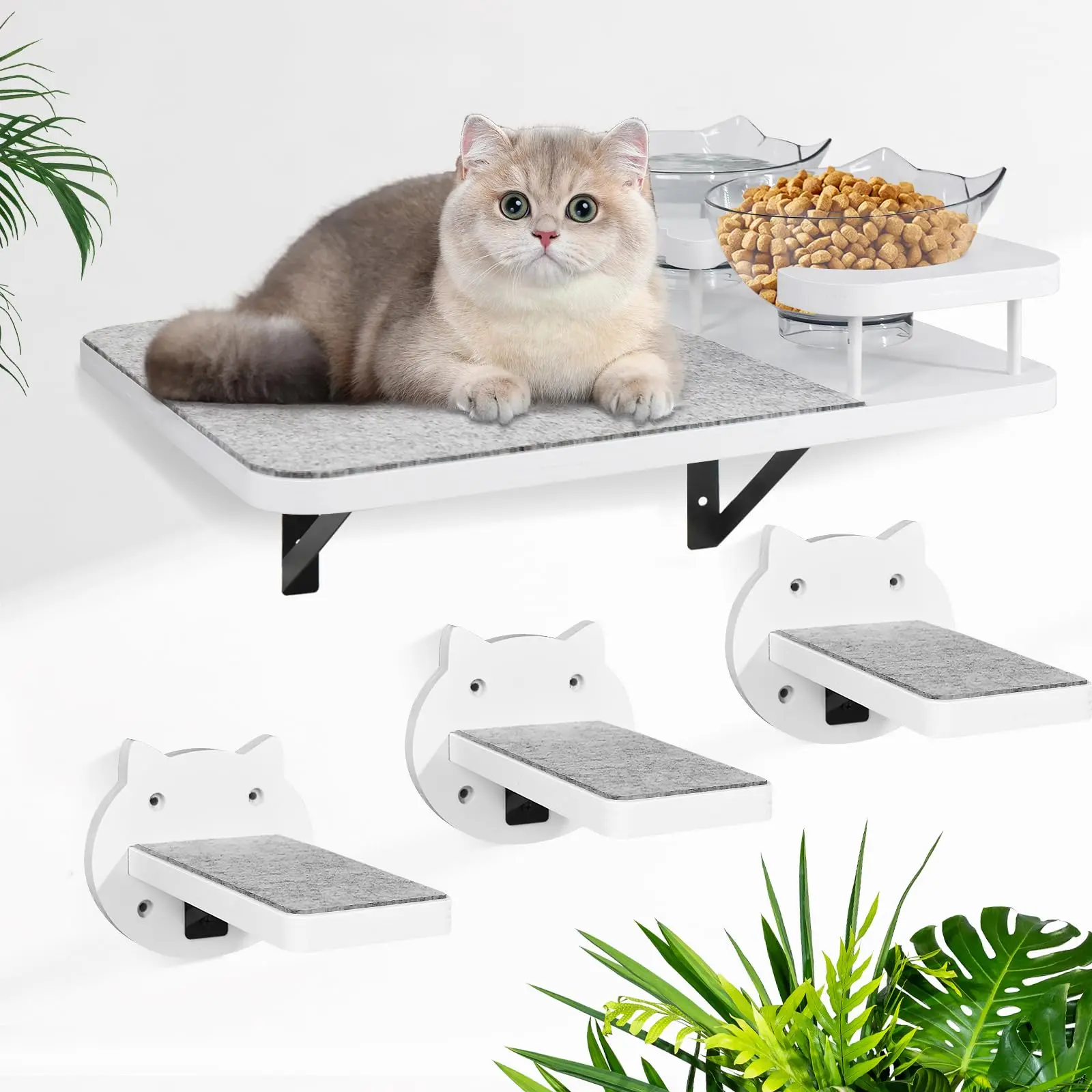 XIANGLONG Modern Solid Wooden Cat Wall Mounted Cat Scratching Shelf Furniture Cat Pet Rack