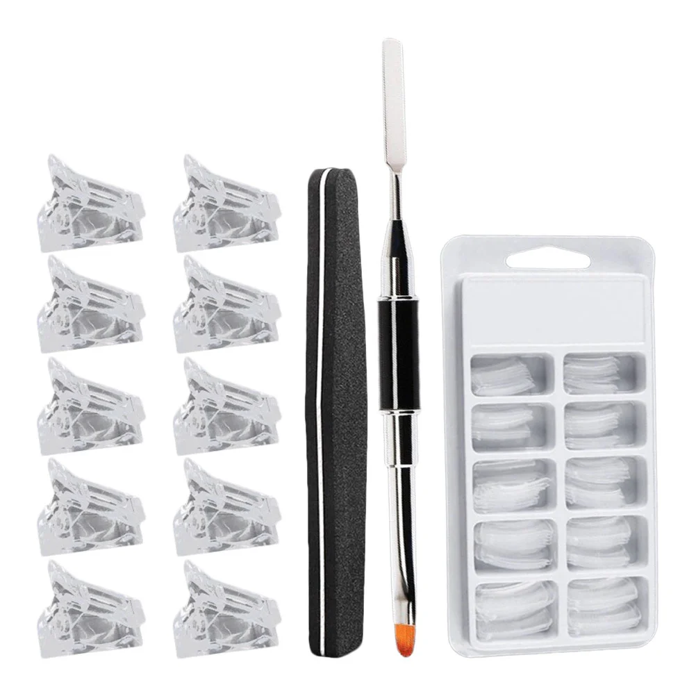 Secret Nail Extension Set Kits False Molds Plastic Sand Strip French Tip Stencils for Nails