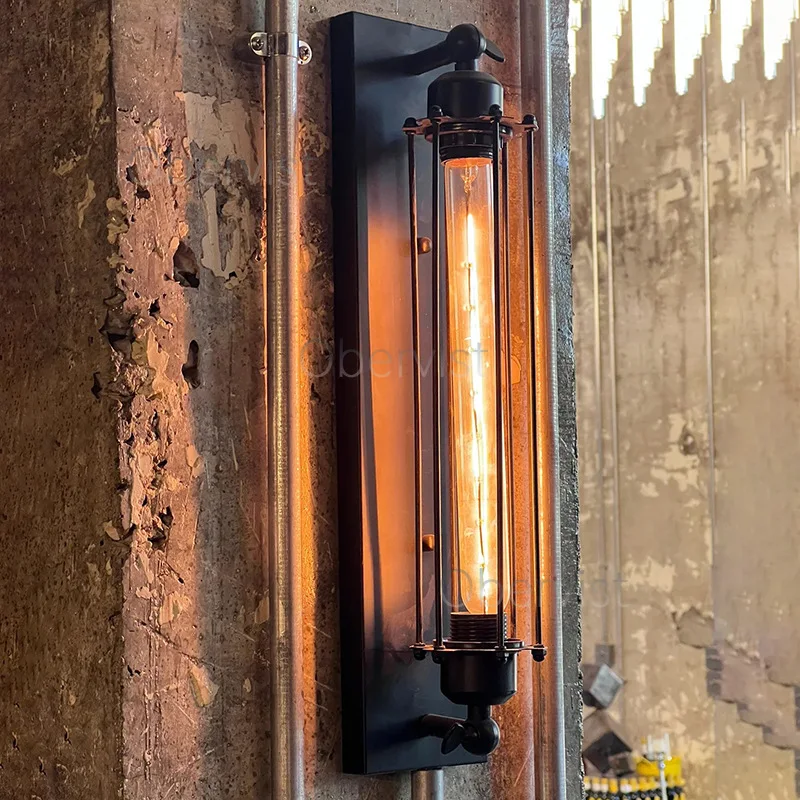 Retro Industrial Style Iron Wall Light Corridor Staircase Restaurant Loft Bedroom Lamp Bedside House Decor Indoor LED Lighting