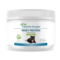 Nutrition Strength Whey Protein for Dogs, Muscle Gain, Weight Gainer 120 Chews