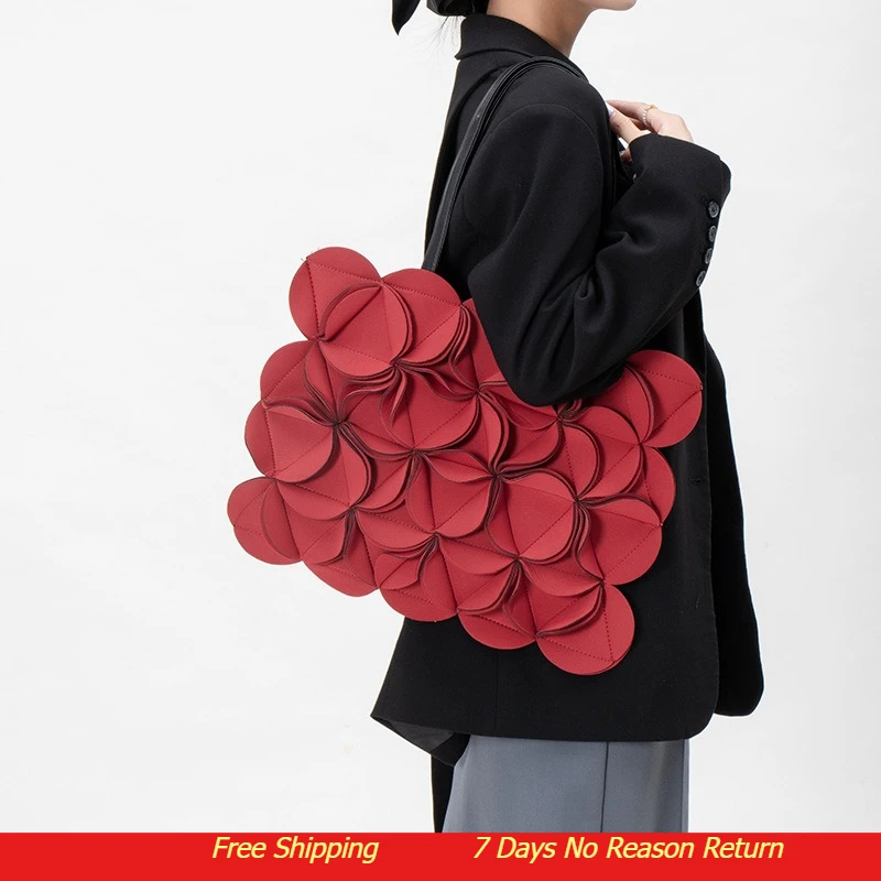 

3D Flower Tote for Women, Large Capacity, Vintage Shoulder Travel, Сумка Женская