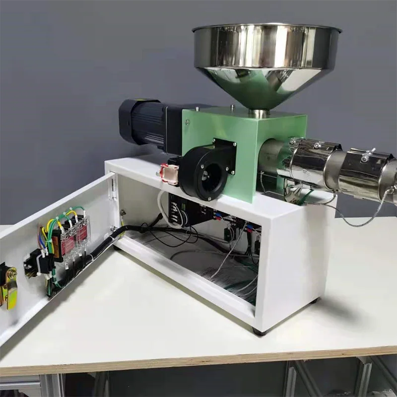 SJ25 Single Screw Extruder Laboratory Bench Extruder Plastic Table Top Polymer Extruder Injection Molding machine for Pla ABS PC