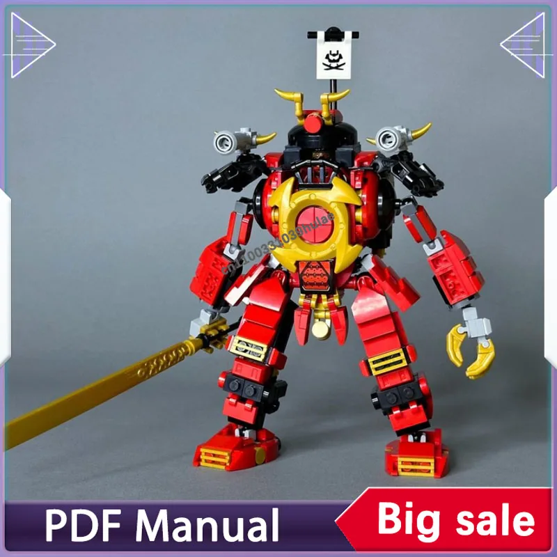 مجموعة مكعبات البناء تماثيل Samurai X Mech ملحقات تزيين الكبار الطوب الديكور هدية عيد الميلاد