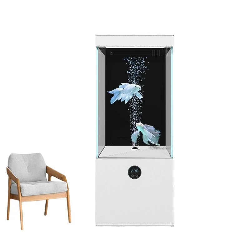 

Вертикальный аквариум для дома, настенный, для гостиной, со встроенным основанием, из ультрапрозрачного стекла, для золотых рыбок и кои.