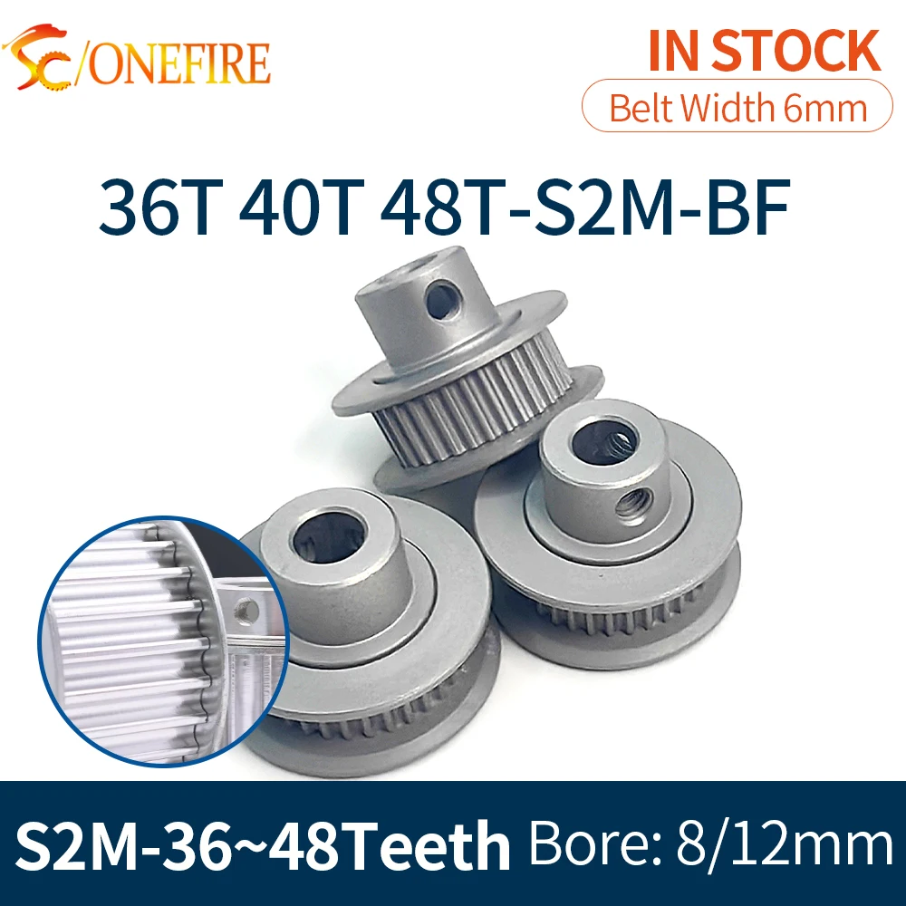 S2M Timing Pulley S2M 36 40 48 Teeth Bore 8/12mm STD 2M Synchronous Wheel For Belt Width 6mm 3D Printer Parts