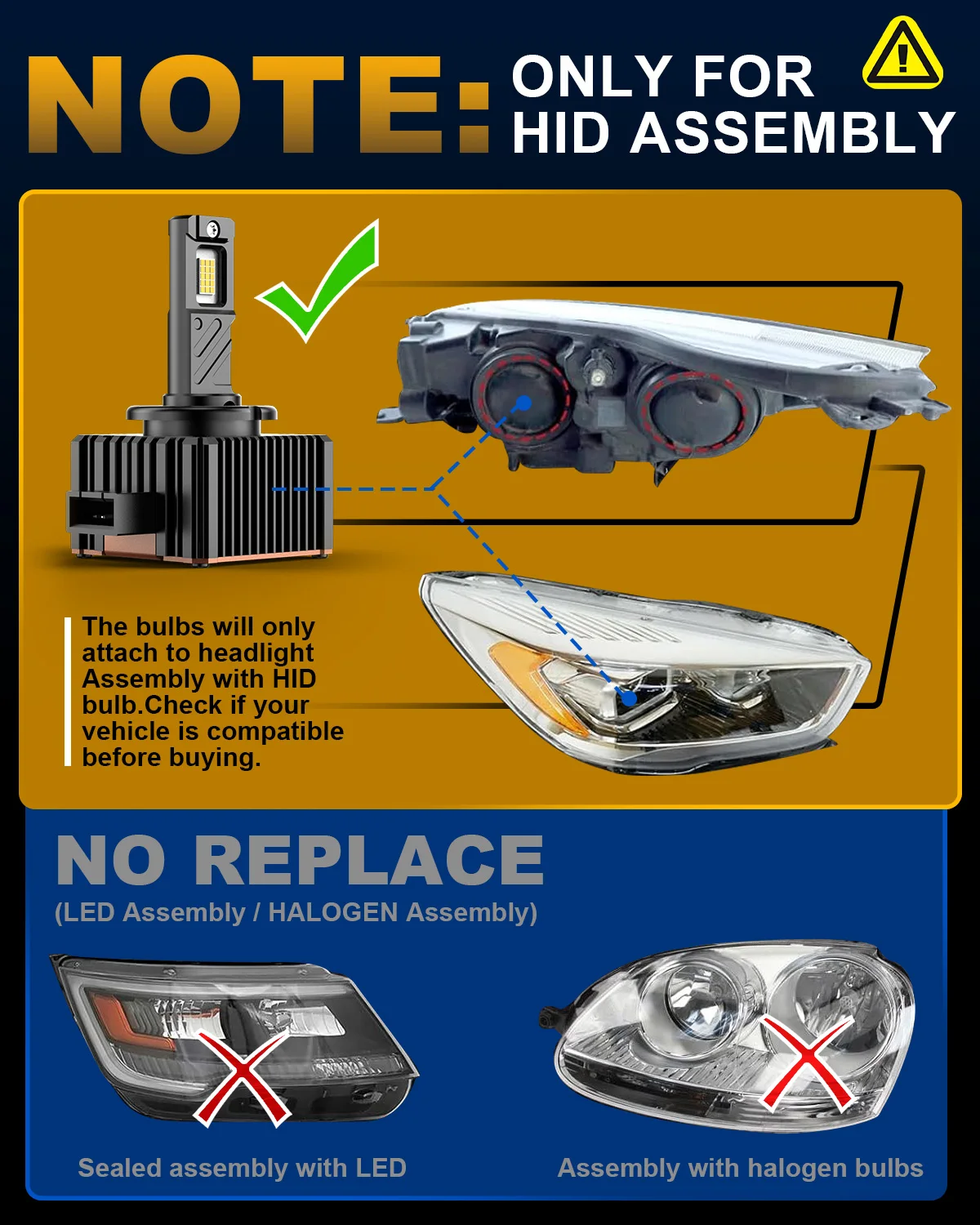 KATUR 2 قطعة D1S D1R D3S D3R Led سيارة العلوي لمبة HID استبدال 40000Lm قوية توربو ديود GC-5490 رقائق خطأ مجاني #6