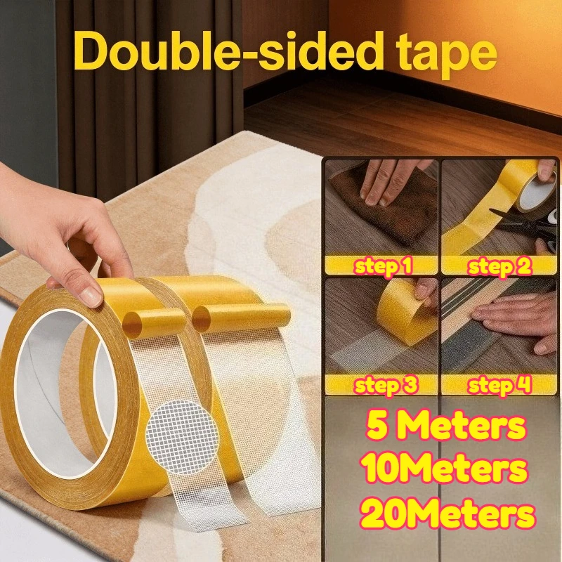 

Heavy Duty Car Transparent Double Sided Tape Translucent Mesh Waterproof Traceless Powerful Grid Carpet Tape for ClothesHemming