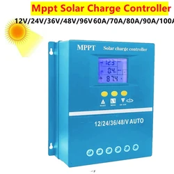 MPPT Solar Charge Controller 12V 24V 36V48V Solar Panel Battery Intelligent Regulator for Lead-acid/Lithium 60A/70A/80A/90A/100A