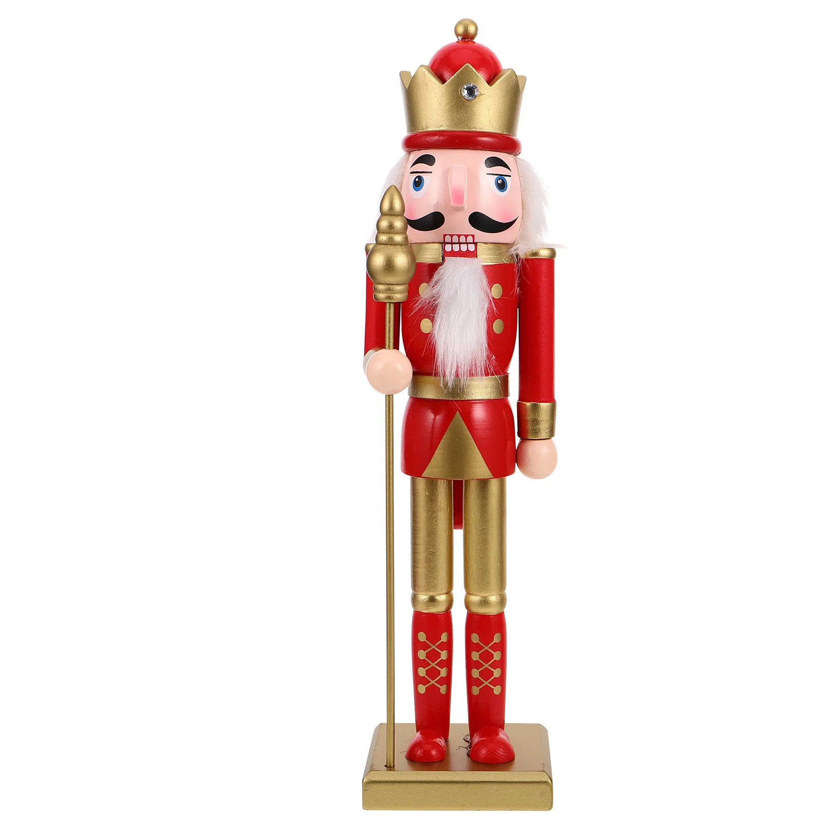 

Wooden Christmas Nutcracker 38Cm - Standing Holiday Decor - Tall Mantel Centerpiece - German Design Festive Decoration for Home