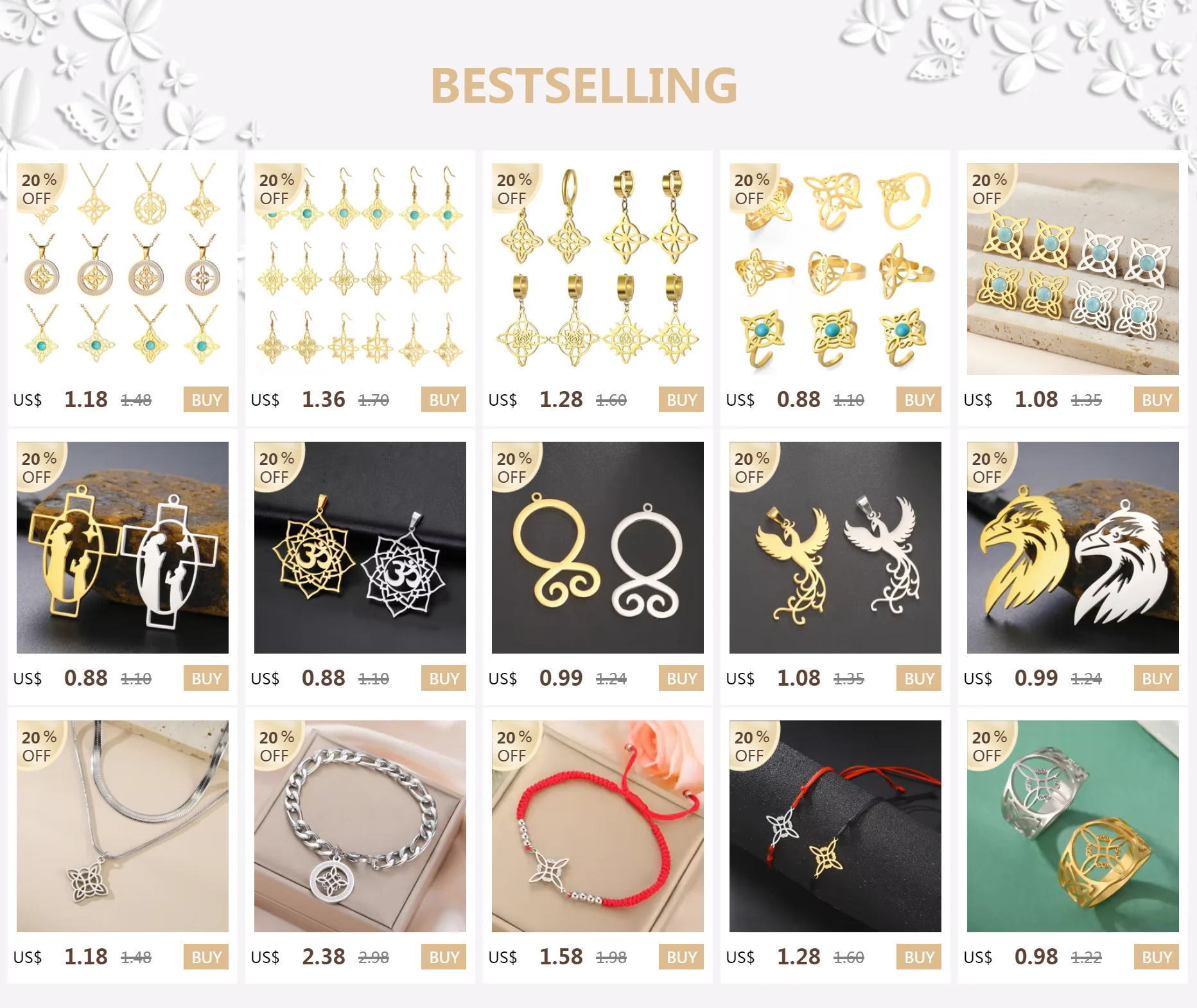 Dawapara Edelstahl Hexenknoten Charms für Halskette Ohrringe Trinity Knot Religiöse Symbole Anhänger DIY Schmuckherstellung – Detail 1
