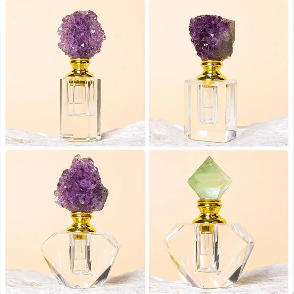 Bouteille en cristal créative exquise, vide, Portable, diffuseur d'huile essentielle, rechargeable, compte-gouttes d'huile en cristal, artisanat