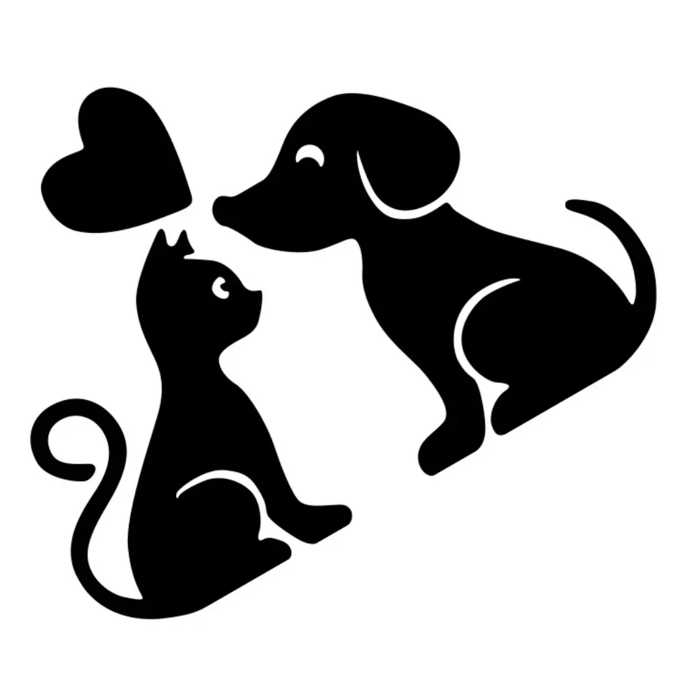 

Car Sticker Cute Pet Cat and Dog Love Decal Vinyl Sticker Auto Body Window Personalized Decor Car Accessories