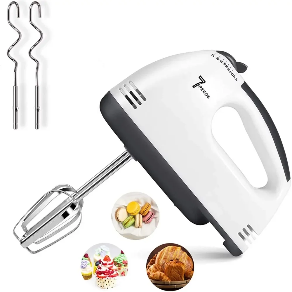 7-Gang-Handmixer Elektrischer Handmixer Tragbarer Handmixer für die Küche zum Schlagen von Lebensmitteln Weiß Einfache Bedienung