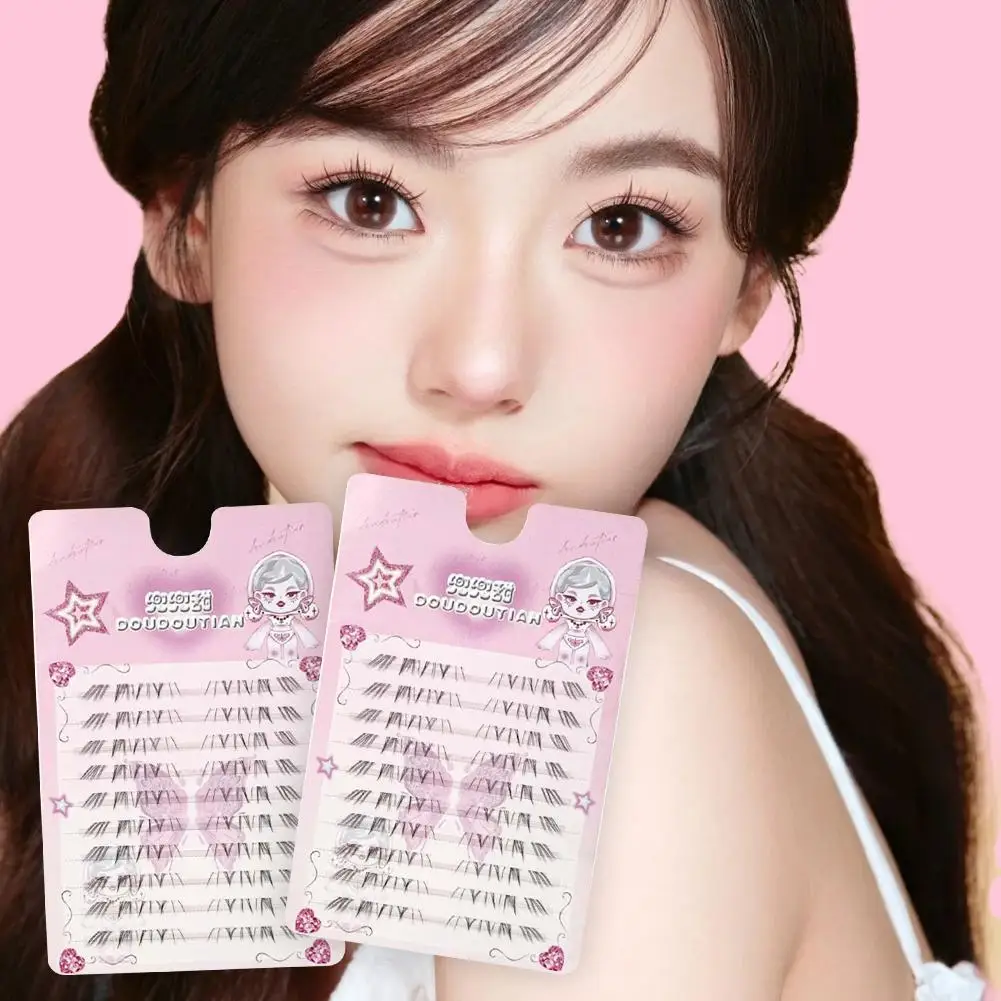 Bricolage faux cils boucle naturelle segmenté unique bande dessinée cadeau cils agrandir poupée Style quotidien yeux maquillage cils sous B4U5