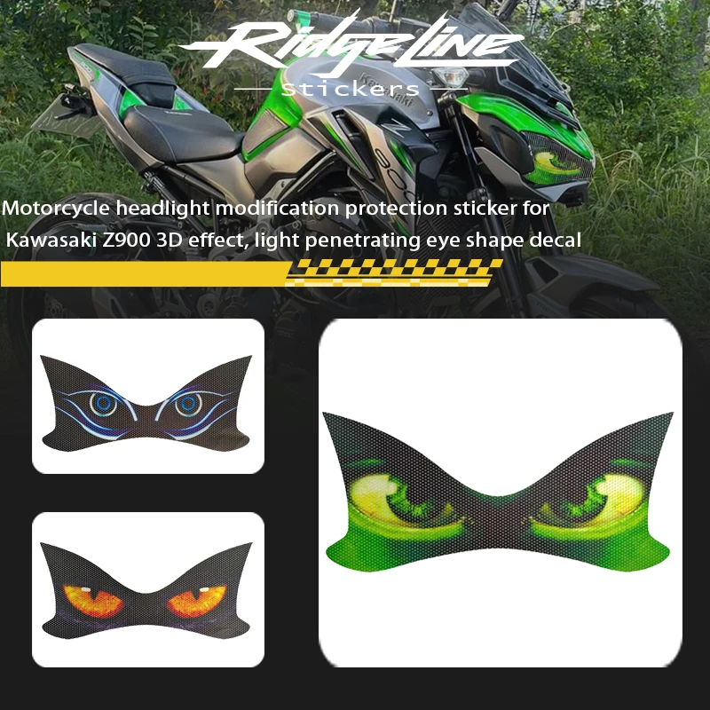 

Motorcycle Headlight Modification Protection Sticker for Kawasaki Z900 (2017-2019),3D Effect,Light Penetration eye shape decal